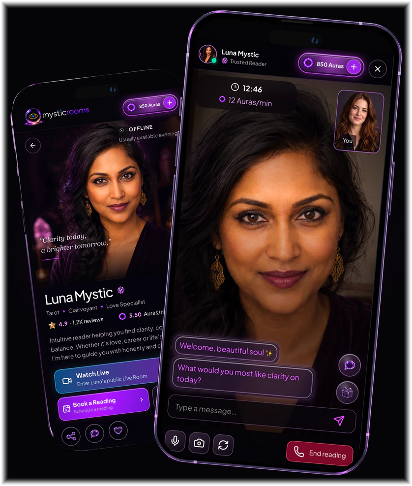 The Mystic Rooms app: a reader's profile and a live reading